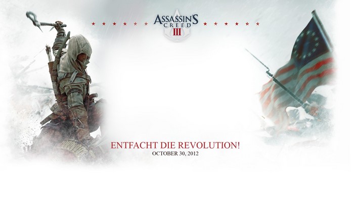 Assassin's Creed 3 with American Flag and Soldier