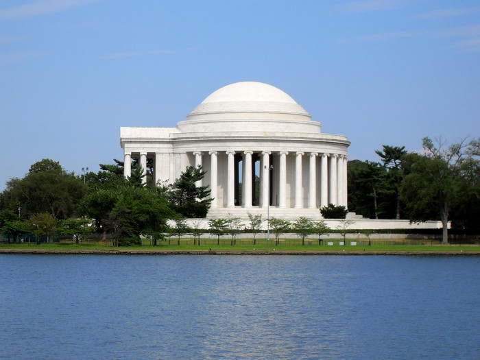Jefferson Memorial in Washington D.C. across a body of water