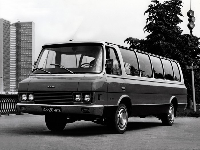 GAZ-3221 "Gazelle" minibus on a street