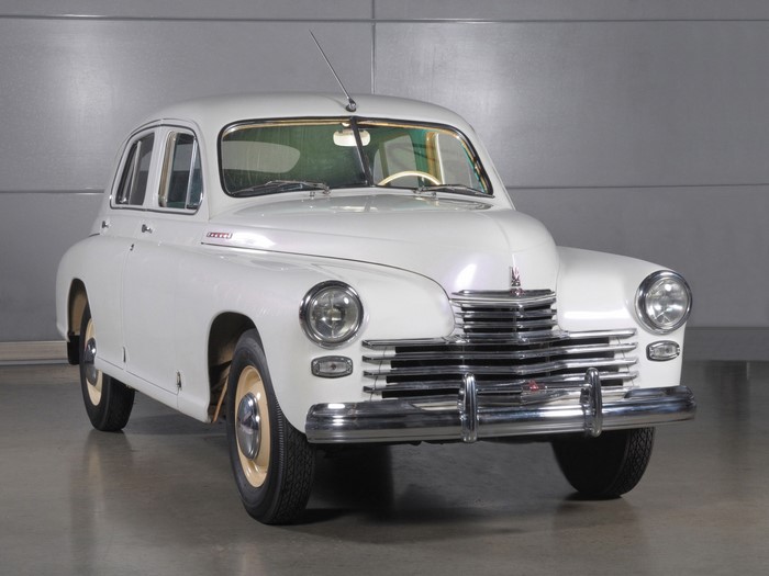 White GAZ-21 Volga car
