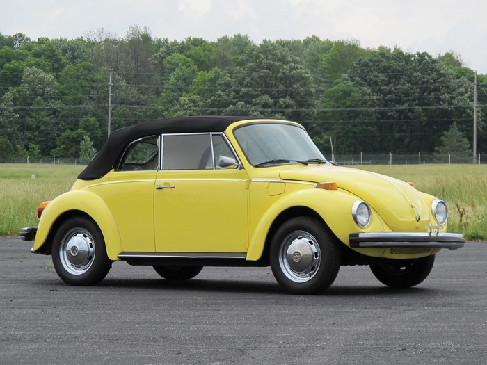 Yellow 1977 Volkswagen Beetle Convertible