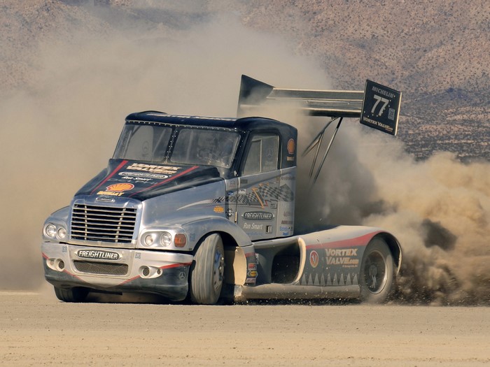Freightliner Racing Truck with Large Rear Wing