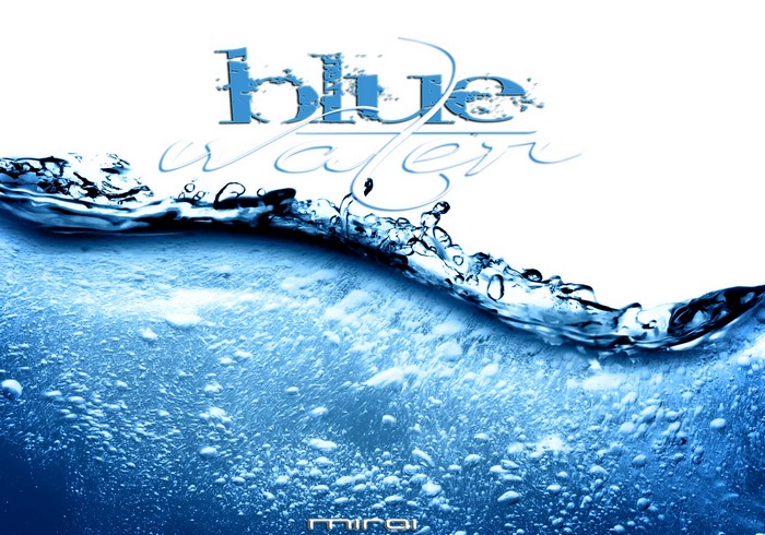 Blue Water with text