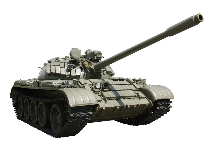 Olive green tank with a long barrel