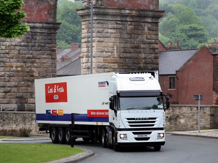 IVECO Schmitz Cargobull truck with "Cool & Fresh" branding