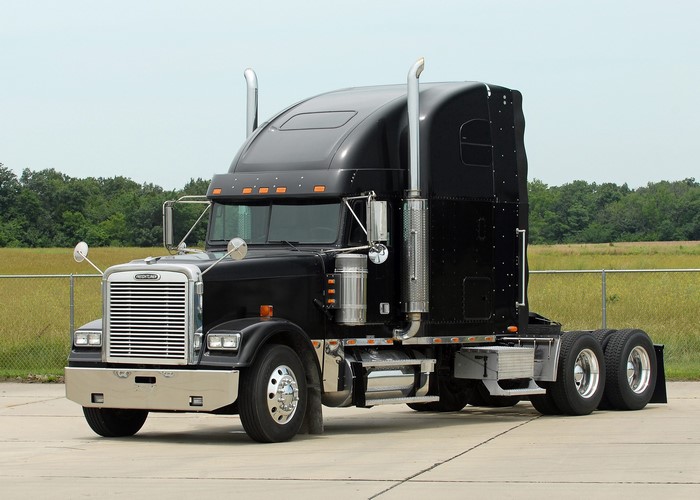 Black Freightliner Semi-Truck