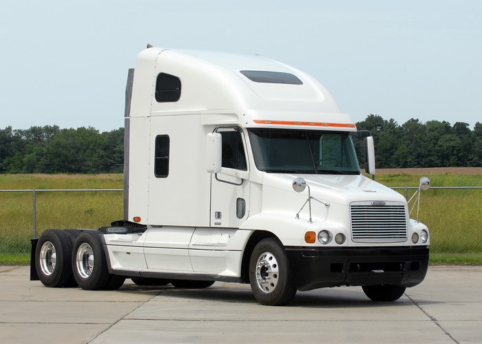 White Freightliner Semi-Truck