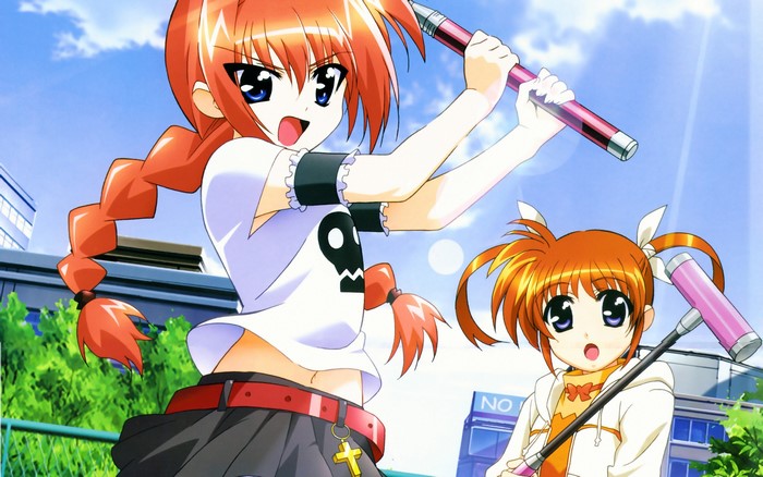 Nanoha Takamachi and Fate Testarossa from Magical Girl Lyrical Nanoha