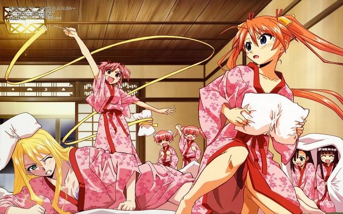 Magical Teacher Negima! girls in yukatas