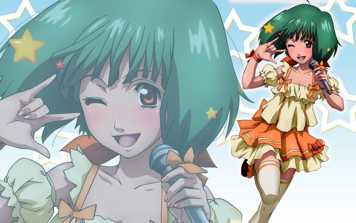 Ranka Lee from Macross Frontier singing