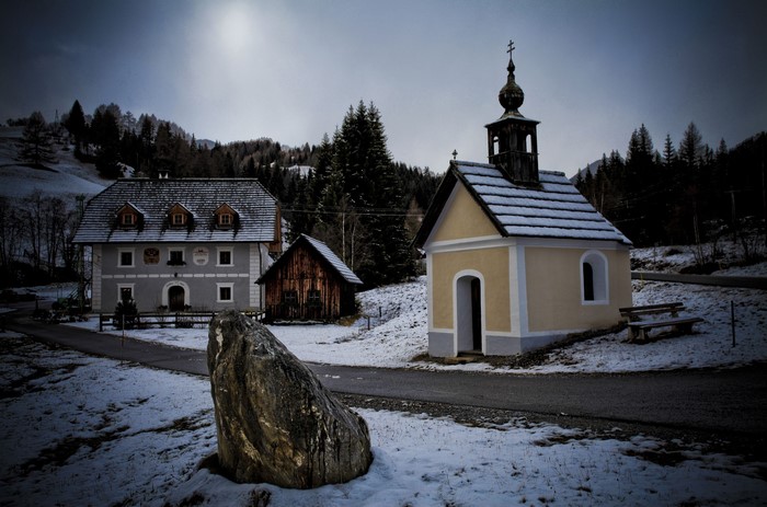 Krakauhintermuhlen, Austria in Winter with Snow