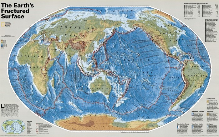 The Earth's Fractured Surface Tectonic Plate Map