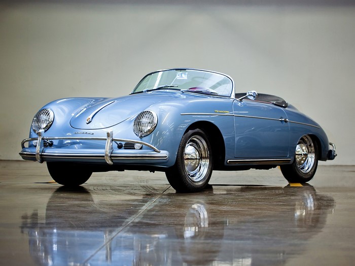 Blue Porsche 356 Speedster convertible