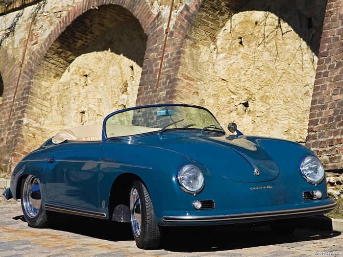 Blue Porsche 356 Speedster Convertible