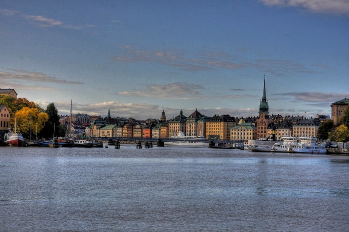 Stockholm cityscape with Gamla Stan and water