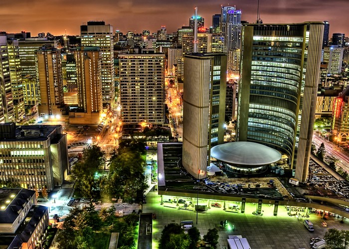 Toronto City Hall at night, Canada