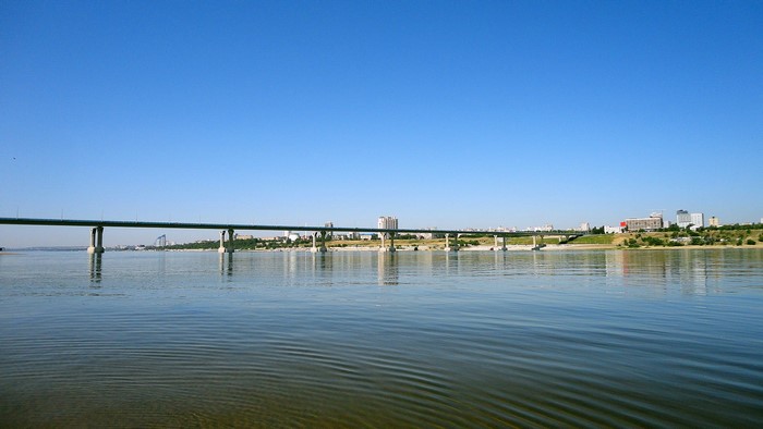 Bridge over the Volga River in Volgograd