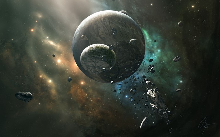 Asteroids and planets in deep space