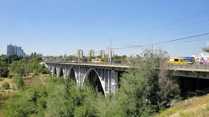 Bridge over a river in Volgograd