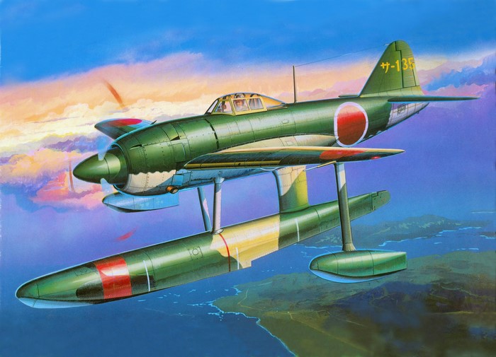 Kawanishi N1K1 floatplane in flight