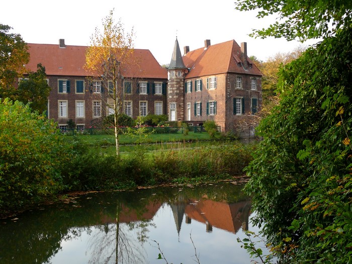 Castle Egelburg in Germany reflected in water