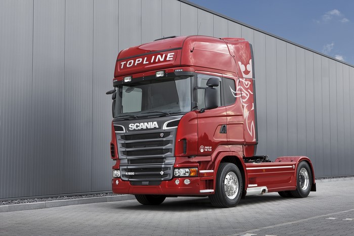 Red Scania R500 Topline Truck