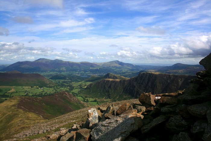 View from a mountain in the Lake District National Park, England
