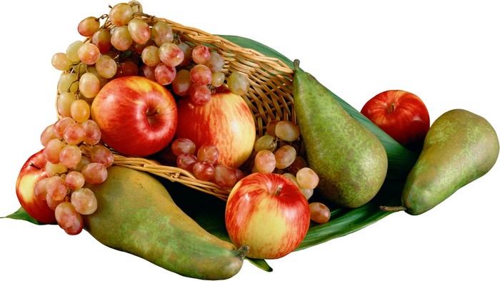 Cornucopia of Apples, Pears, and Grapes