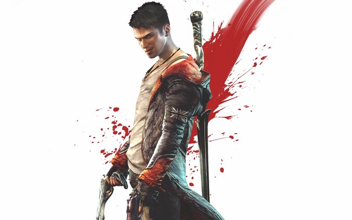 Dante from Devil May Cry holding a gun