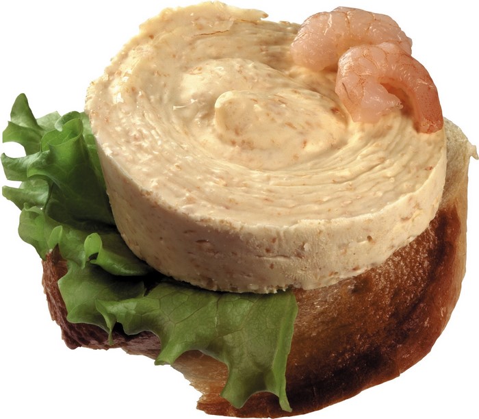 Sandwich with shrimp and lettuce on toast