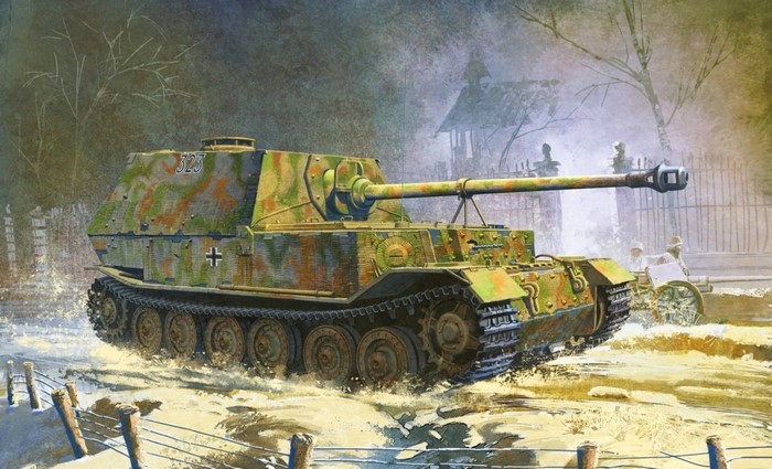 German SPG in a Winter Landscape Painting