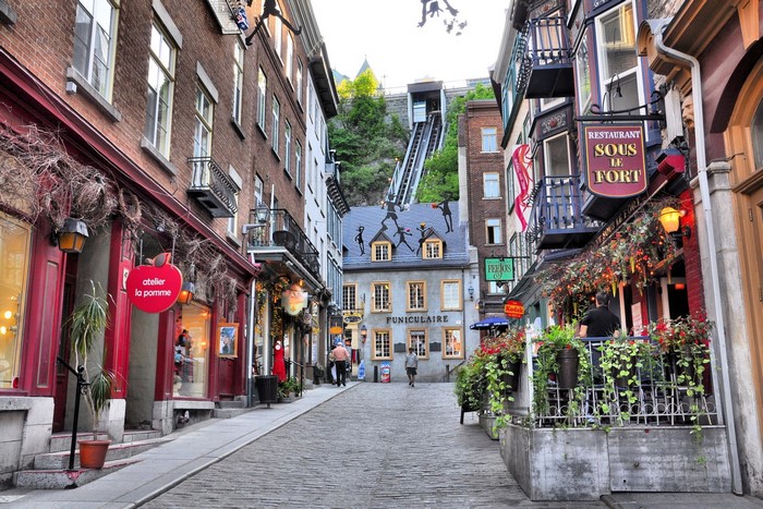 Funiculaire street in Quebec City, Canada