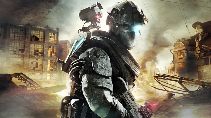 Ghost Recon soldier in a destroyed city