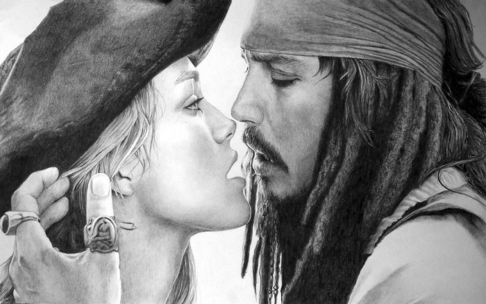 Elizabeth Swann and Jack Sparrow from Pirates of the Caribbean