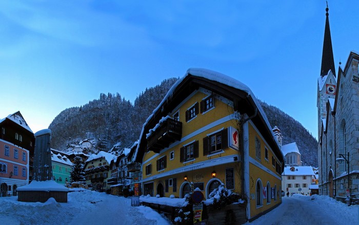 Hallstatt, Austria in Winter with Snow