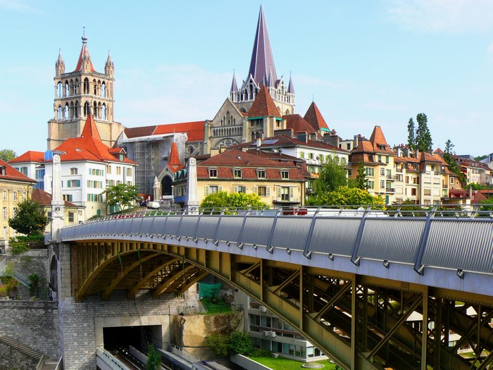 Lausanne Cathedral and bridge, Switzerland
