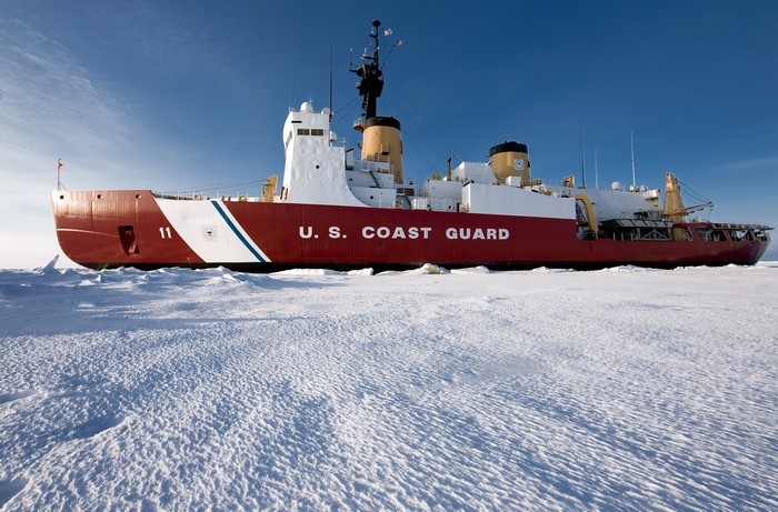 U.S. Coast Guard Icebreaker Ship in Ice