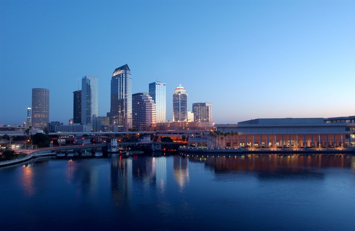 Tampa Skyline at Dusk, Florida, USA