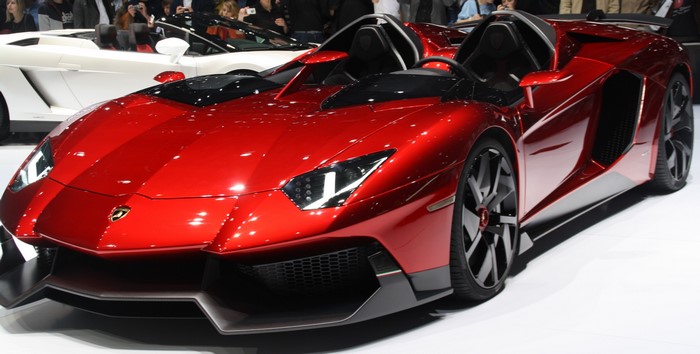 Red Lamborghini Aventador J