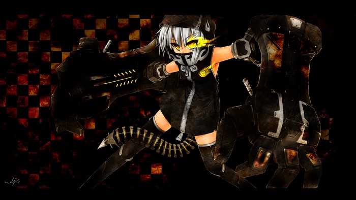 Black Rock Shooter with large mechanical arms