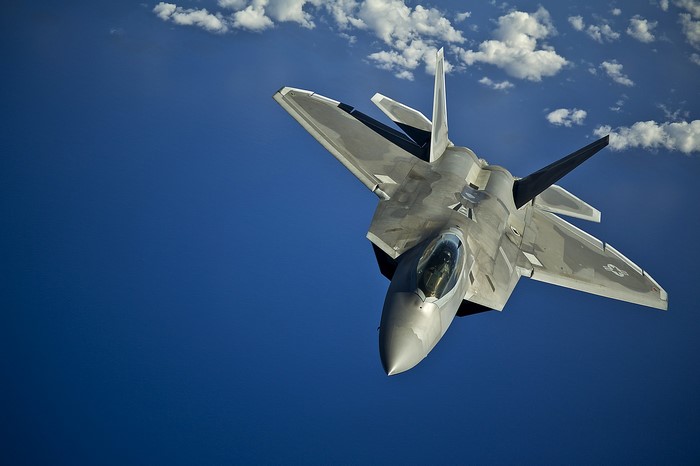 F-22 Raptor fighter jet in the sky