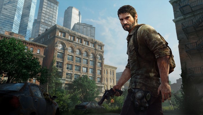 Joel from The Last of Us holding a gun