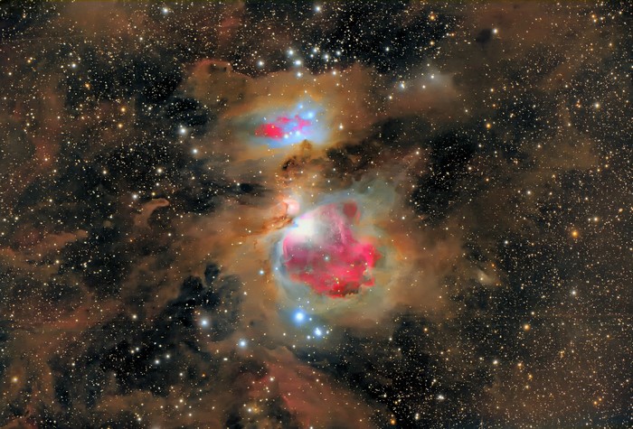 Orion Nebula with stars and gas clouds