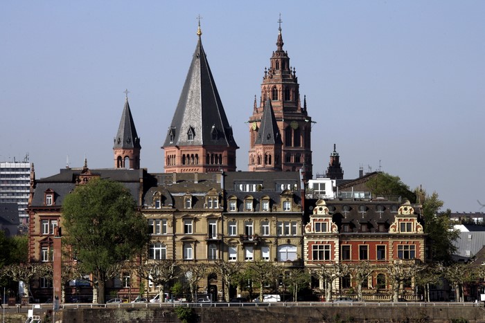 Mainz Cathedral and historic buildings in Germany