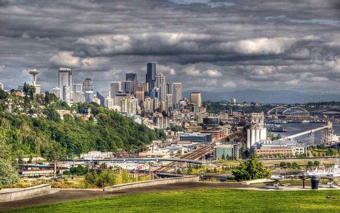 Seattle, Washington, USA Skyline with Space Needle