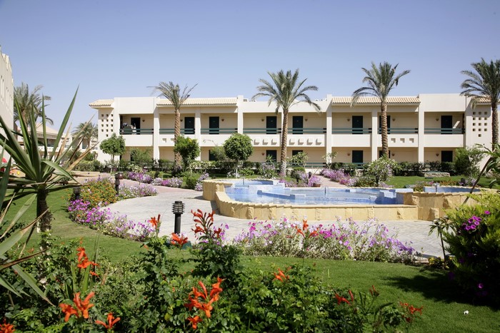 Resort in Sharm El Sheikh, Egypt with fountain and flowers