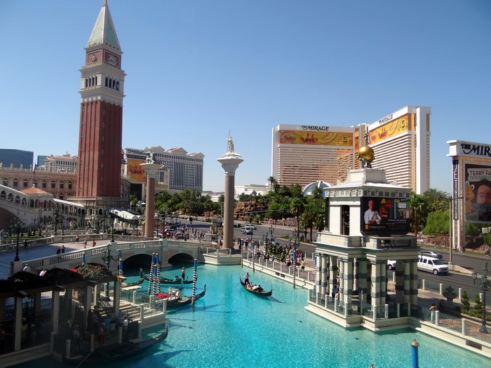 The Venetian Las Vegas with gondolas and canals