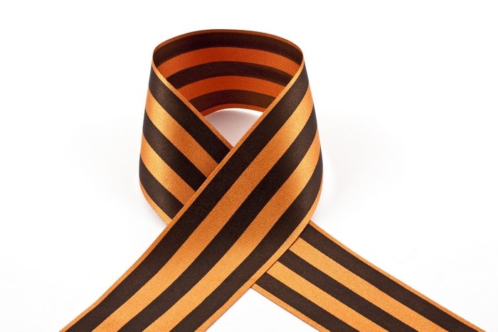 St George Ribbon on White Background