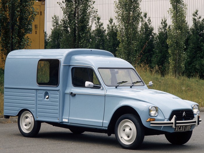 Light blue Citroen Acadiane van
