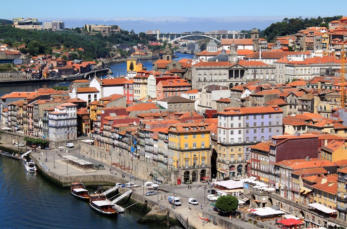 Porto, Portugal cityscape with Douro River and bridges
